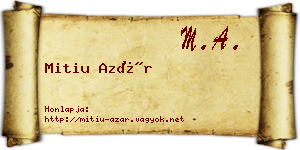 Mitiu Azár névjegykártya